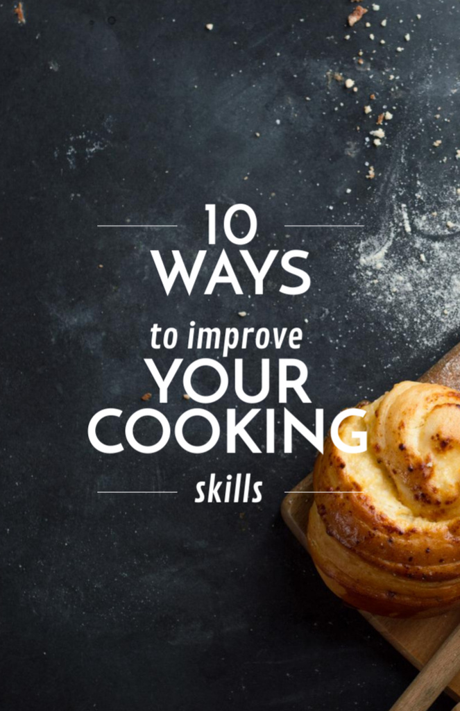 Template di design Perfecting Tips For Cooking Skills with Baked Bun Flyer 5.5x8.5in