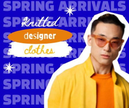 Fashion Ad with Stylish Man Medium Rectangle Design Template