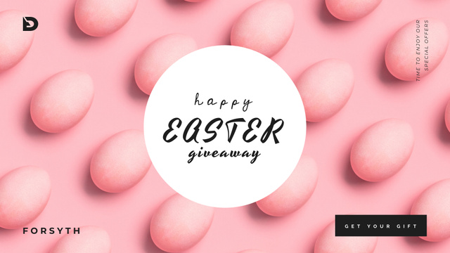 Easter eggs with bunny ears in pink Full HD video Modelo de Design