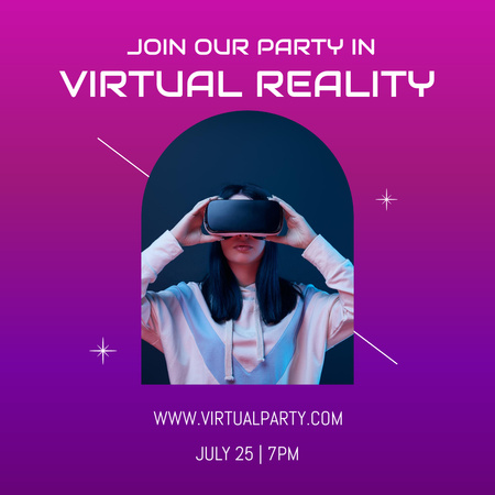 Girl in Virtual Reality Glasses Instagramデザインテンプレート