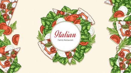 Italian pizza with basil Youtube Design Template
