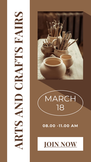 Stunning Art and Craft Fair Announcement with Pottery Instagram Story Design Template