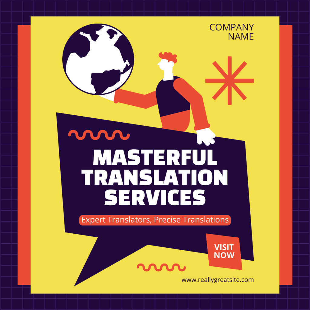 Platilla de diseño Contextual Translation Services Promotion With Illustration Instagram