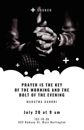 Platilla de diseño Religious Phrase with Prayer's Hands Clasped Invitation 5.5x8.5in