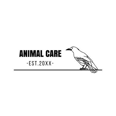 Ontwerpsjabloon van Animated Logo van Animal Care Services embleem met vogel