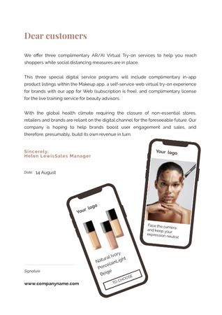 New Mobile App Announcement Letterhead Modelo de Design