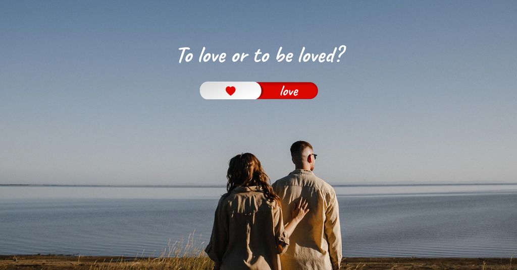 Ontwerpsjabloon van Facebook AD van Loving Couple by the Sea