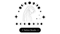 Tattoo Studio Offer with Crescent Moon Illustration