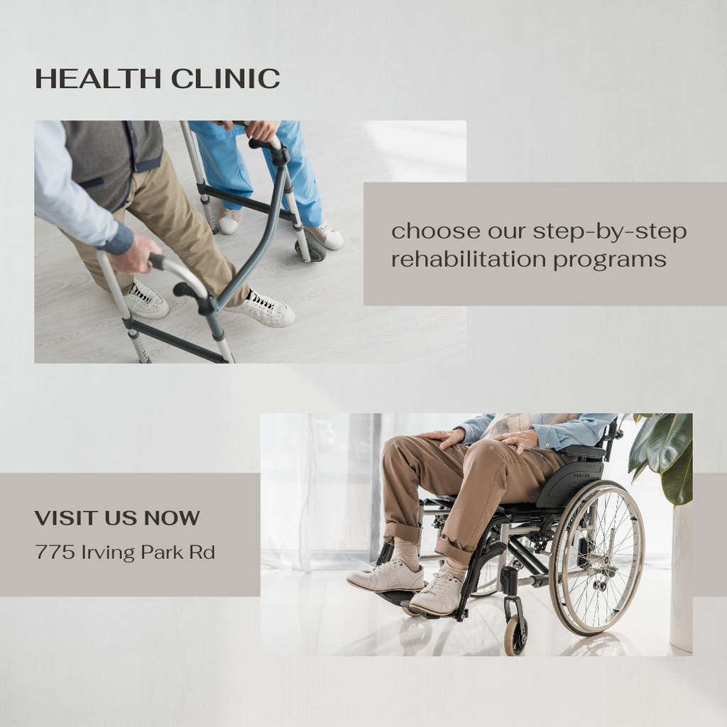 Designvorlage Physical Therapy and Rehabilitation Centre für Instagram