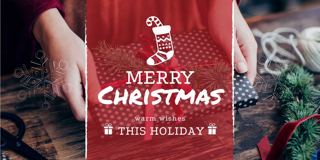 Designvorlage Merry Christmas Greeting für Twitter