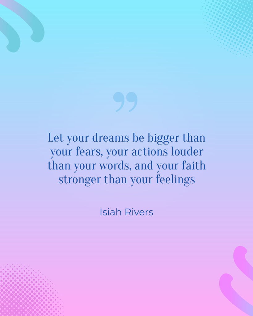 Quote about Big Dreams on Bright Gradient Instagram Post Vertical Design Template