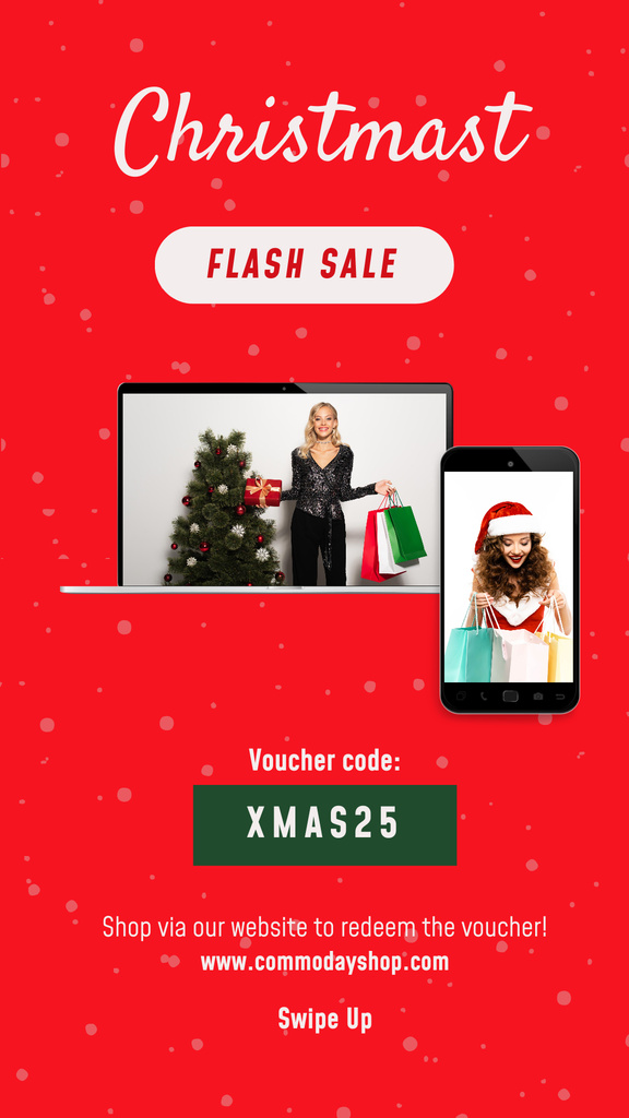 Christmas Flash Sale Announcement Instagram Story Šablona návrhu