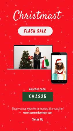Modèle de visuel Annonce de la vente flash de Noël - Instagram Story