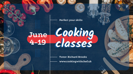 Cooking Italian Food Class Invitation FB event cover Design Template