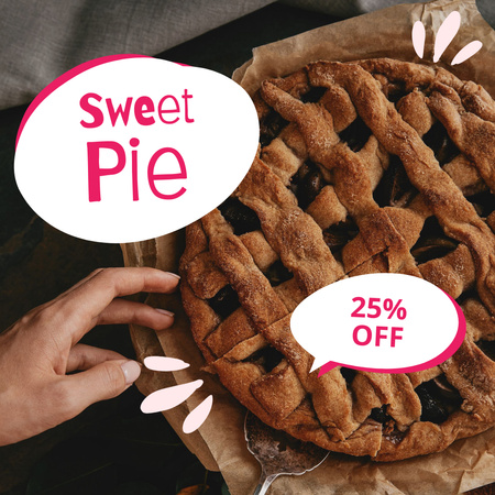 Sweet Pie Discount Offer Instagram tervezősablon
