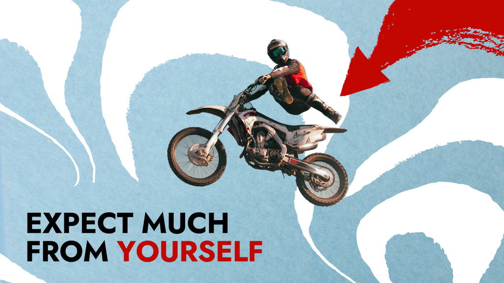 Ontwerpsjabloon van Youtube Thumbnail van Manhood Inspiration with Extreme Man on Motorcycle