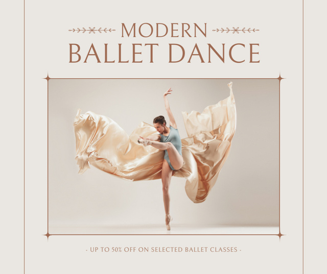 Ontwerpsjabloon van Facebook van Modern Ballet Dance Classes Ad
