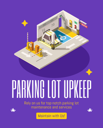 Designvorlage Dienstleistungen Parkplätze mit allen Annehmlichkeiten für Instagram Post Vertical