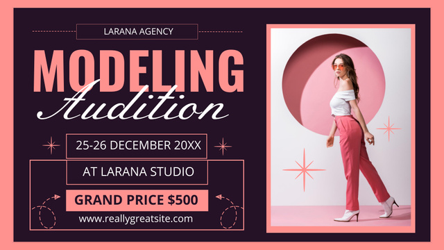 Modelling Audition Price Offer FB event coverデザインテンプレート