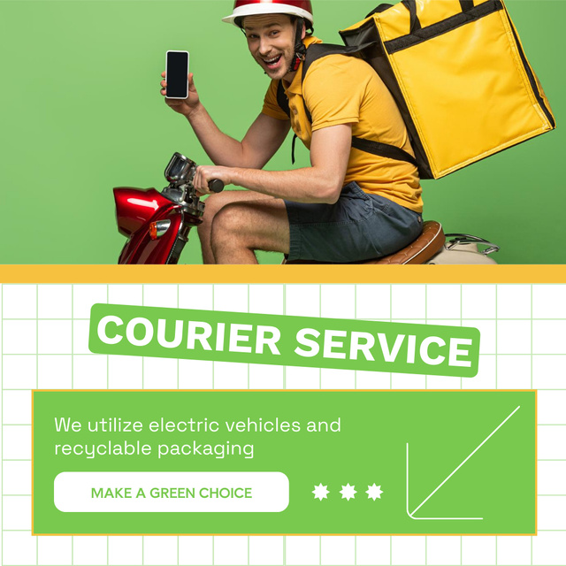 Eco-Friendly Courier Services Promo Instagram AD – шаблон для дизайну
