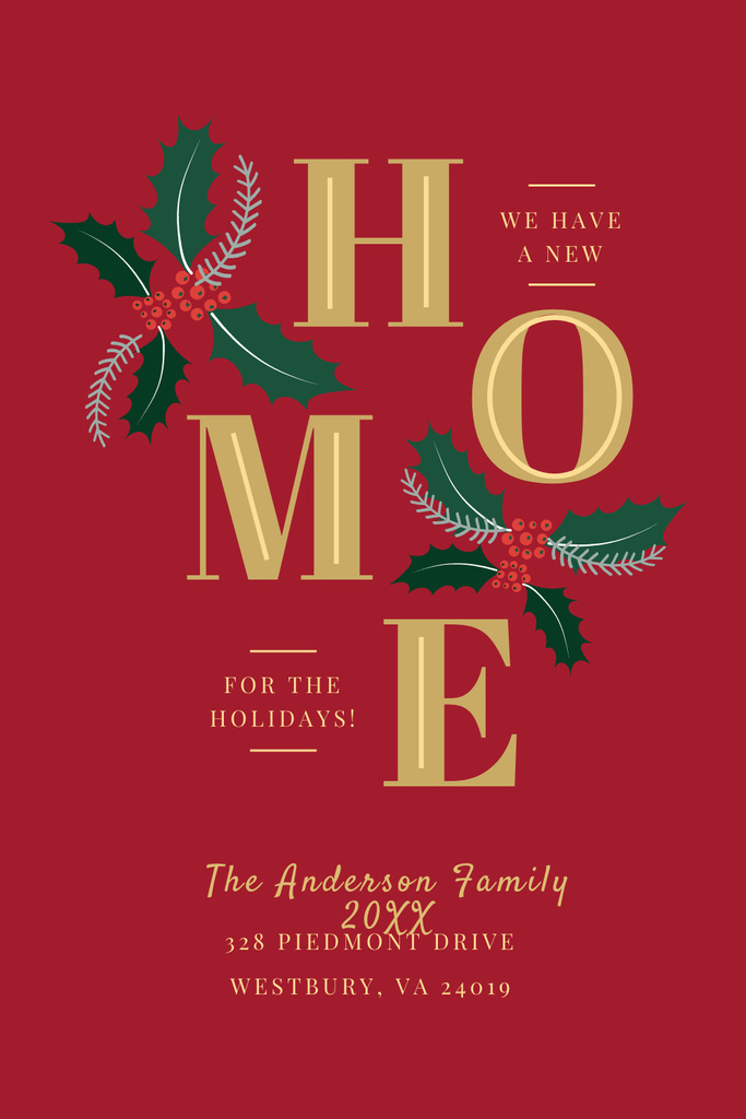Template di design Home for the Holidays Invitation Pinterest
