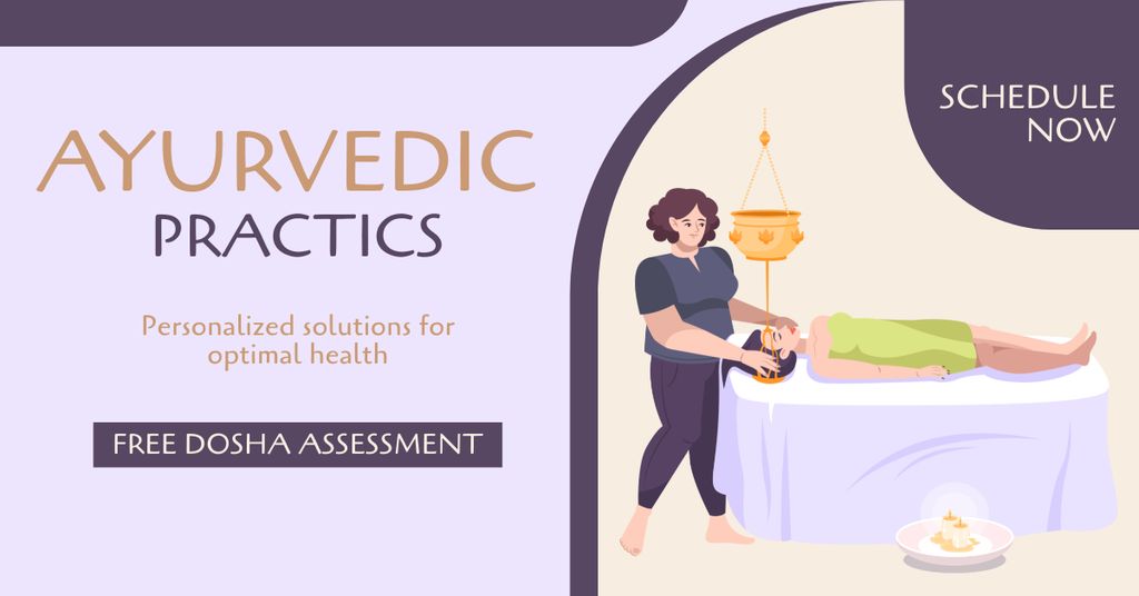 Ontwerpsjabloon van Facebook AD van Ayurvedic Practices With Free Dosha Assessment