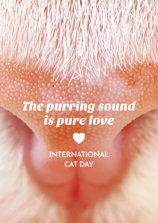 Platilla de diseño International Cat Day With Cute Cat's Nose Postcard A6 Vertical