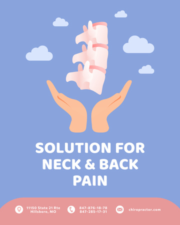 Osteopathic Solutions for Neck and Back Pain Poster 16x20in Šablona návrhu