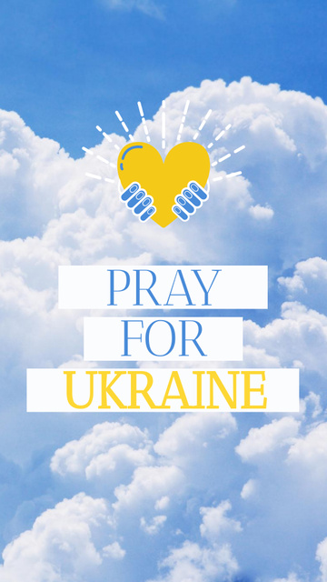 Pray for Ukraine to Heaven Instagram Story Modelo de Design