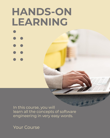 Student typing on Laptop on Online Courses Poster 16x20in Šablona návrhu