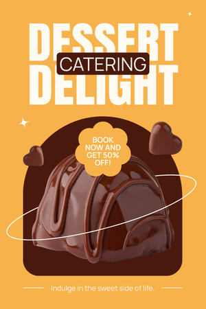 Catering Services with Yummy Dessert Pinterest Design Template