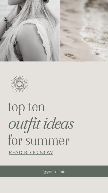 Modèle de visuel Top Ten Outfit Ideas For Summer - Instagram Story