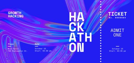 Ontwerpsjabloon van Ticket DL van hackathon event met virtual sphere