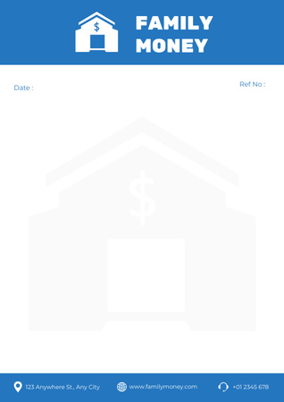 Ілюстрація будинку зі знаком долара Letterhead – шаблон для дизайну