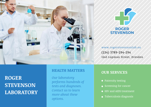 Laboratory Services Advertisement Poster A2 Horizontal Design Template