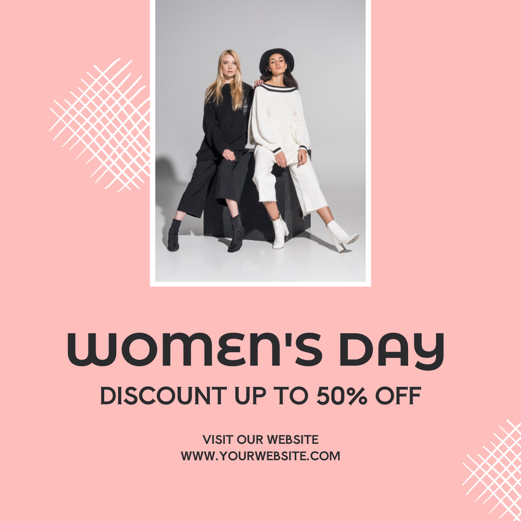 Fashion Sale on International Women's Day Instagramデザインテンプレート
