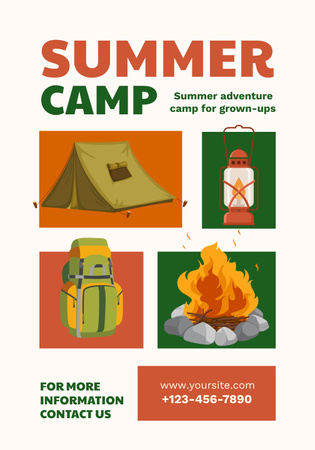 Summer Camp Invitation Poster 28x40in Design Template