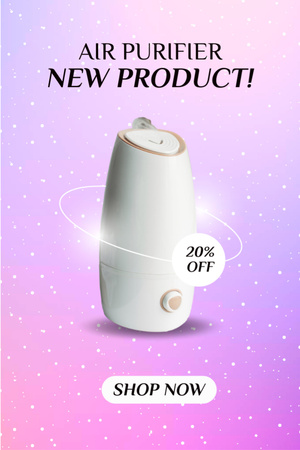 Designvorlage Discount for New Air Purifier on Pink für Tumblr