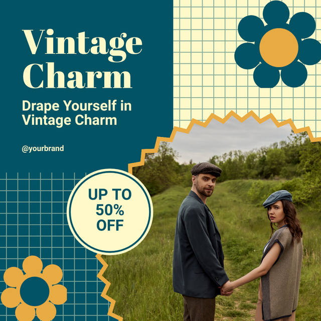 Charming Outfits At Discounted Rates Offer Instagram AD Design Template