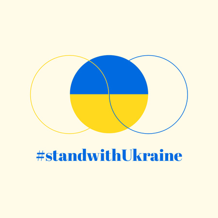 Circle with Ukrainian Flag Colors Instagram Design Template