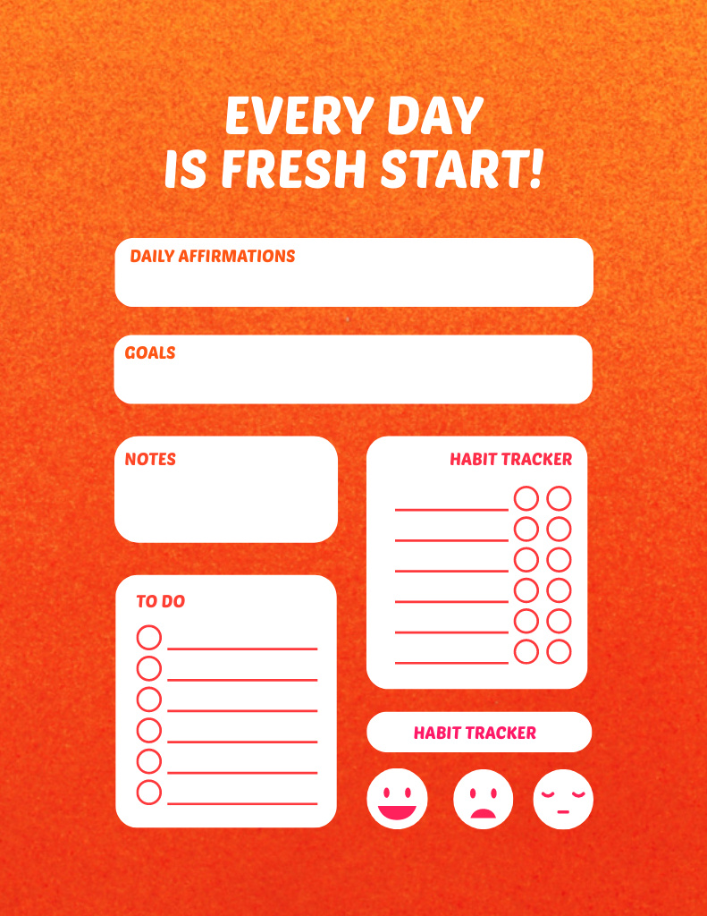 Daily Goals Planning Notepad 8.5x11in Design Template