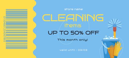 Discount on Cleaning Products Coupon 3.75x8.25in Design Template