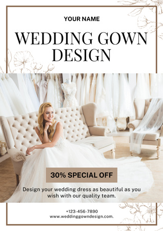 Discount on Wedding Gown Design Poster Design Template