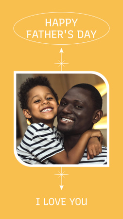Cheerful Father and Son Celebrating Father's Day Instagram Story Design Template