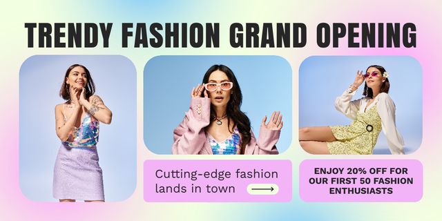 Designvorlage Grand Opening Discount Offer For Fashion Enthusiasts für Twitter