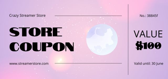 Template di design Gaming Store Ad in Pink Coupon Din Large