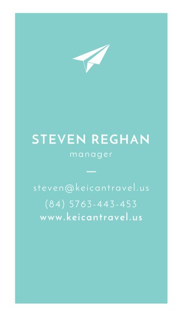 Contact Information of Company Manager Business Card US Vertical Design Template