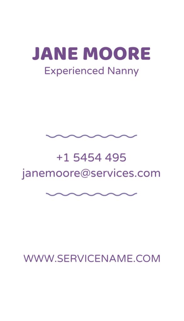 Trusted Babysitting Service Offer Business Card US Vertical Design Template