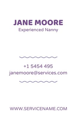 Platilla de diseño Trusted Babysitting Service Offer Business Card US Vertical