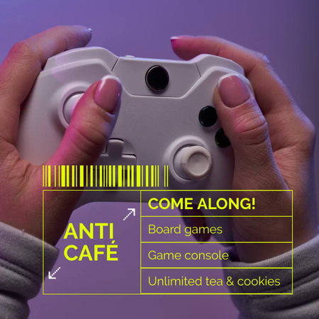 Game Console And Anti Cafe Offer Animated Post Design Template